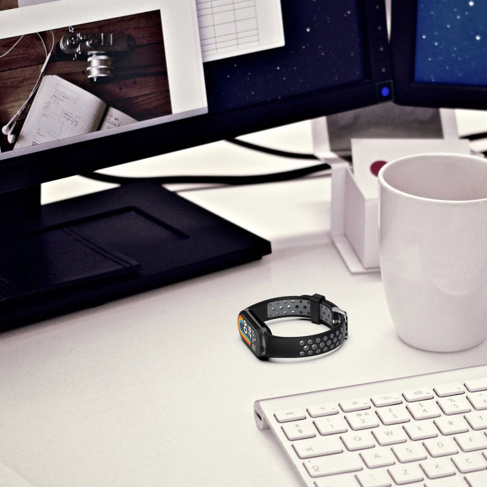 Tech-Protect IconBand oro dirželis, skirtas Xiaomi Smart Band 8 / 9 / 10 / NFC - juoda ir pilka -- Xiaomi Smart Band 8