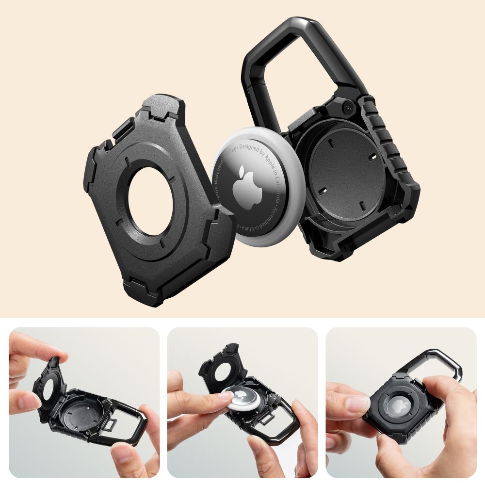 Tech-Protect Kevlar dėklas AirTag – juodas -- Apple AirTag