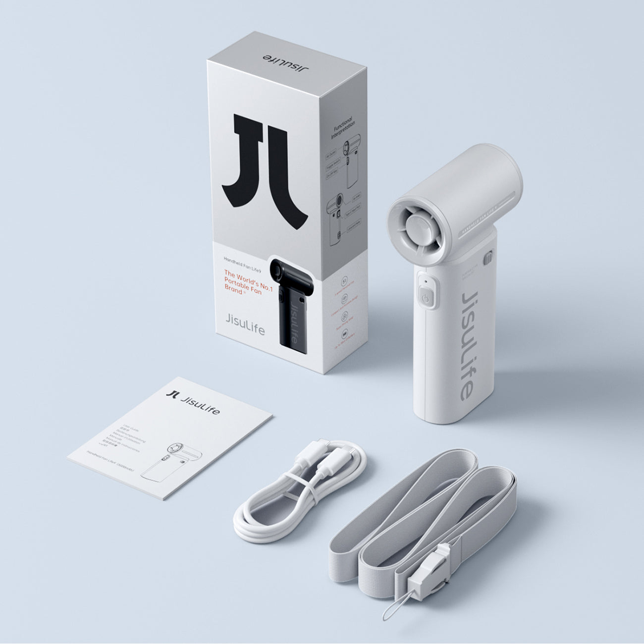 Jisulife Handheld Fan Life9 3600mAh nešiojamasis USB ventiliatorius - pilkas -- Uncategorized