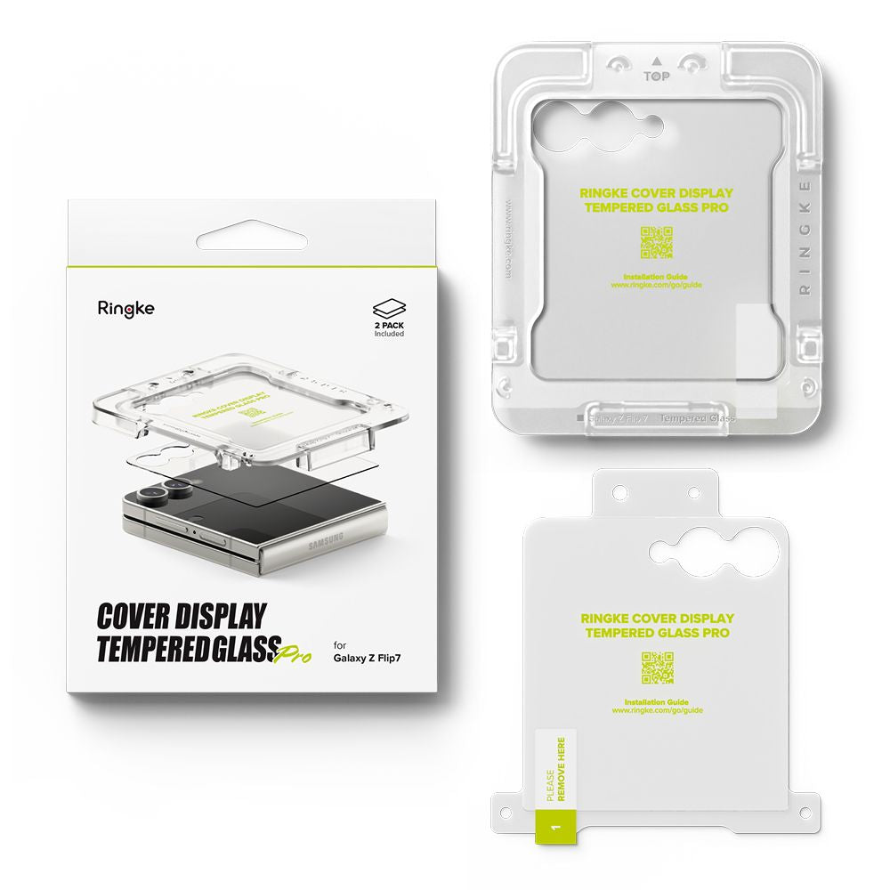 Ringke grūdintas stiklas Samsung Galaxy Z Flip 7 (2 vnt.) – skaidrus -- Samsung Galaxy Z Flip 7