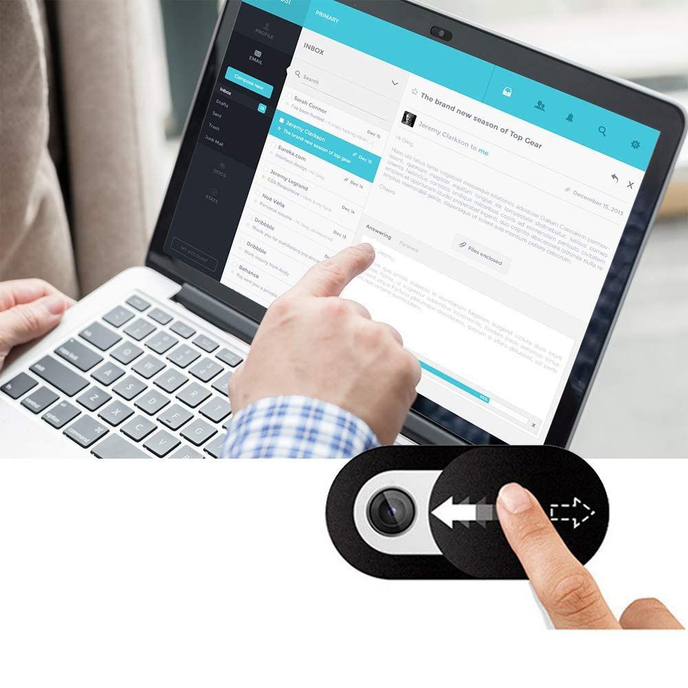 Tech-Protect Cam Fit+ 3 paketų nešiojamojo kompiuterio kameros dangtelis – juodas -- Other phone accessories