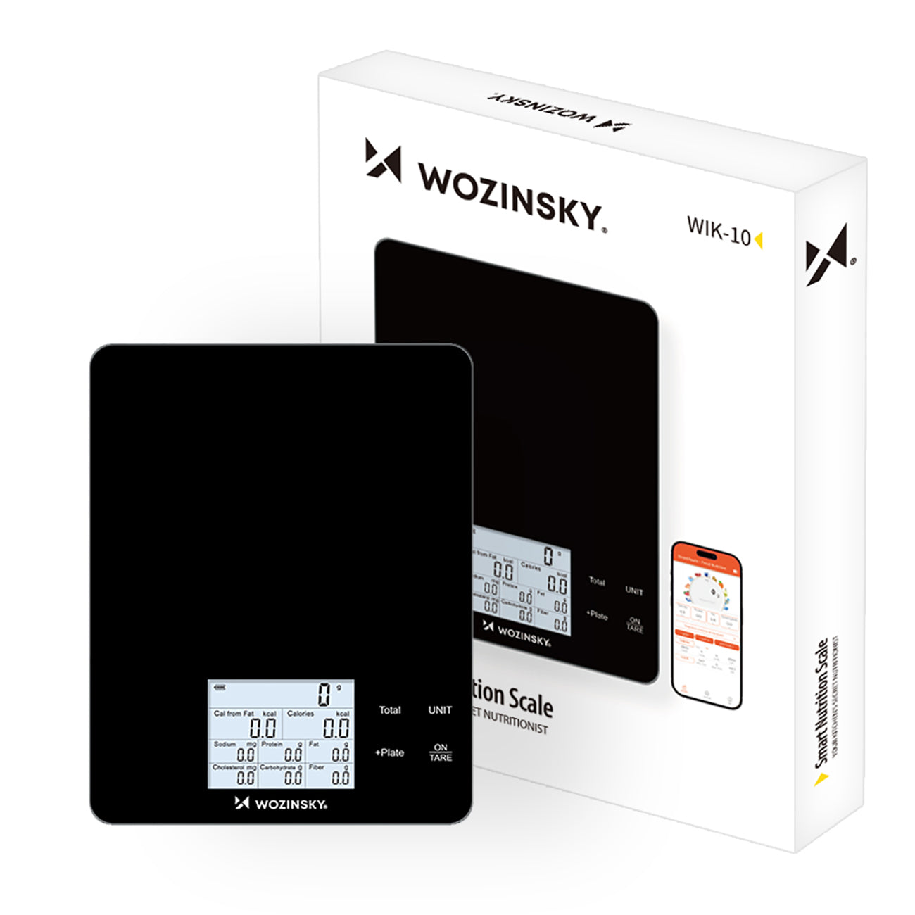Wozinsky WIK-10 Išmani virtuvės svarstyklės su skaitmeninių ekranu, Bluetooth programa – Juodos -- Uncategorized