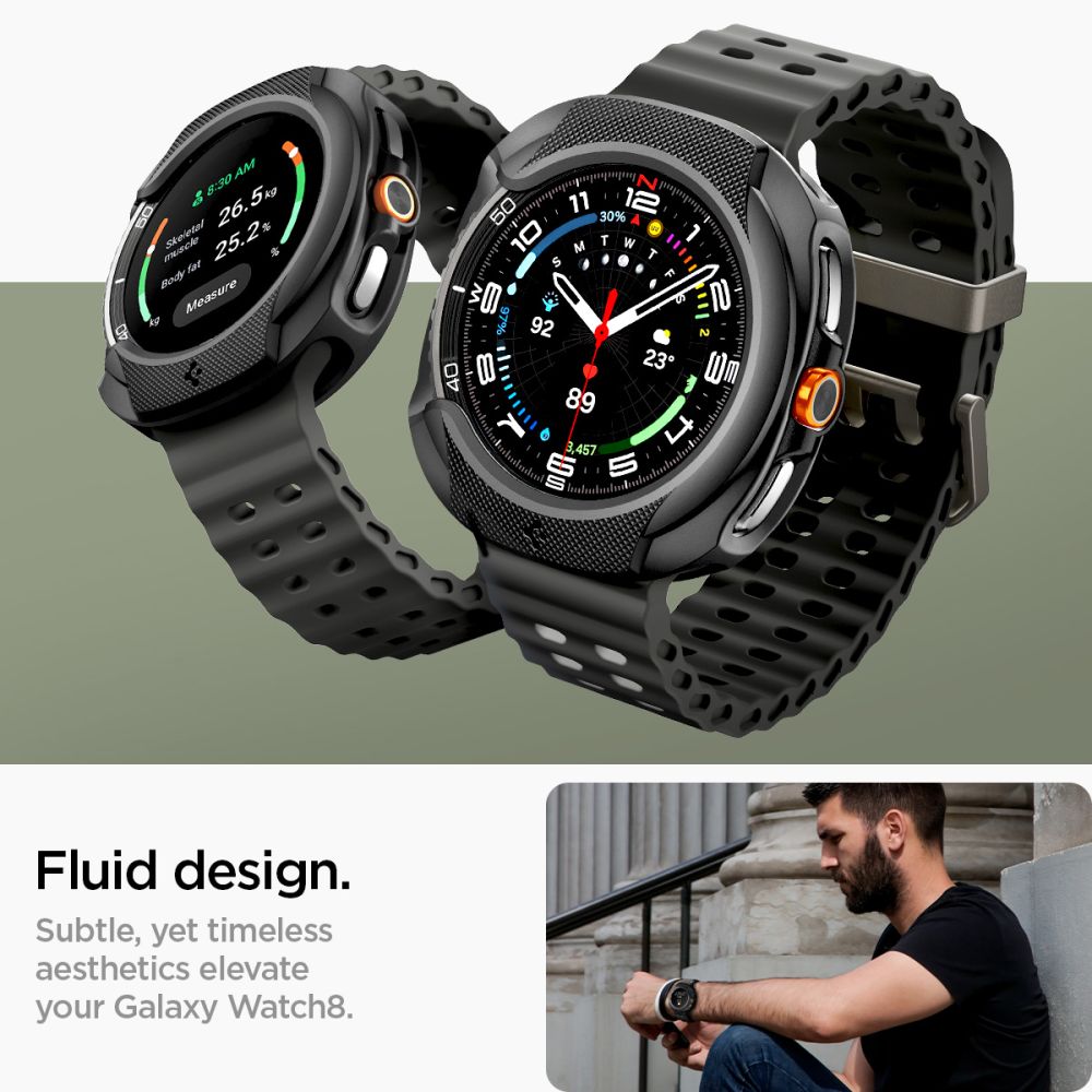 Spigen Liquid Air dėklas Galaxy Watch 8 Classic 46 mm – juodas -- Samsung Galaxy Watch 8 Classic 46mm