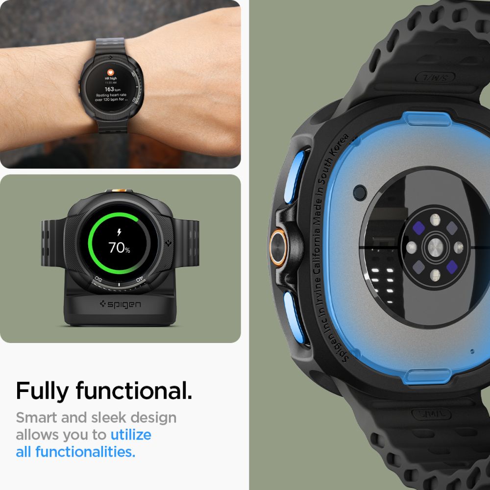 Spigen Liquid Air dėklas Galaxy Watch 8 Classic 46 mm – juodas -- Samsung Galaxy Watch 8 Classic 46mm
