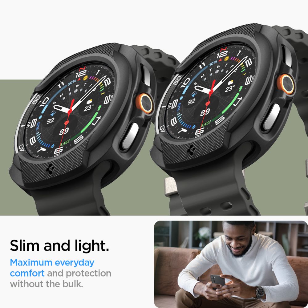 Spigen Liquid Air dėklas Galaxy Watch 8 Classic 46 mm – juodas -- Samsung Galaxy Watch 8 Classic 46mm