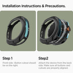 Spigen Liquid Air dėklas Galaxy Watch 8 Classic 46 mm – juodas -- Samsung Galaxy Watch 8 Classic 46mm