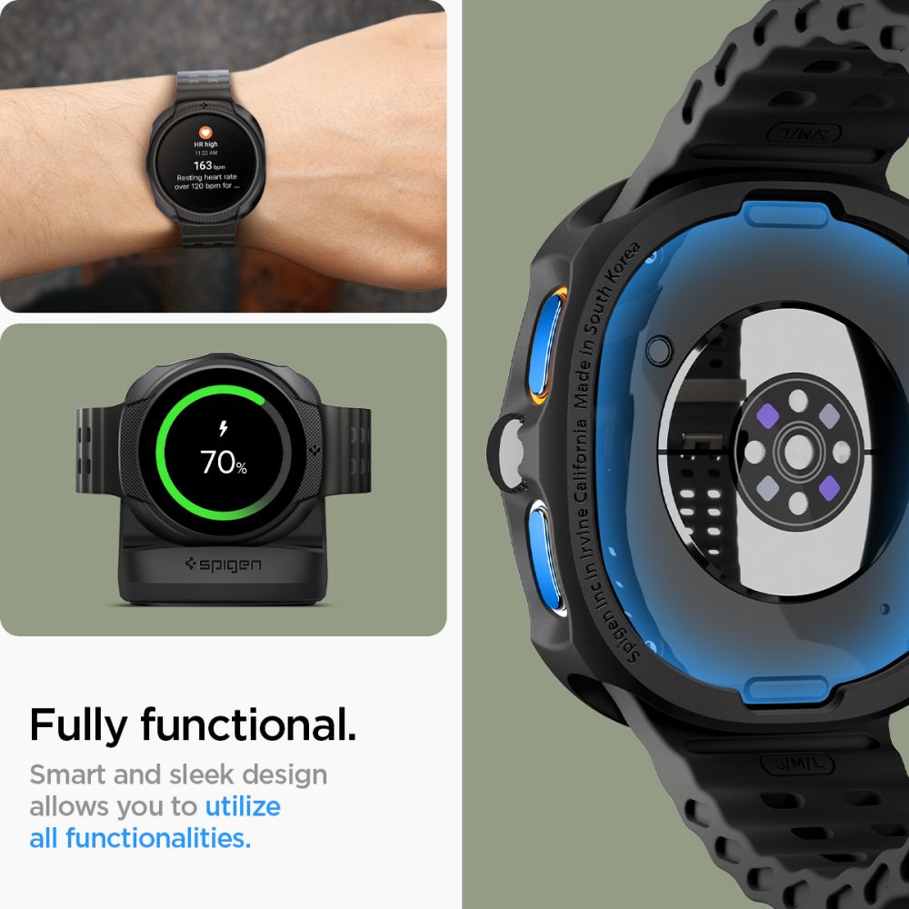 Spigen Liquid Air dėklas Galaxy Watch 8 44 mm – juodas -- Samsung Galaxy Watch 8 44mm