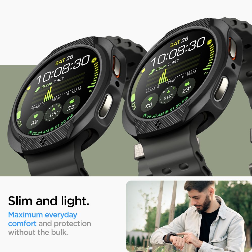 Spigen Liquid Air dėklas Galaxy Watch 8 44 mm – juodas -- Samsung Galaxy Watch 8 44mm