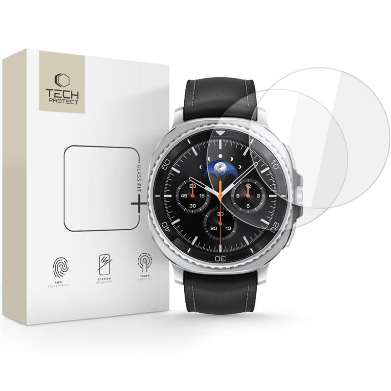 Tech-Protect Glass Fit+ stiklas Galaxy Watch 8 Classic 46 mm (2 vnt.) -- Samsung Galaxy Watch 8 Classic 46mm
