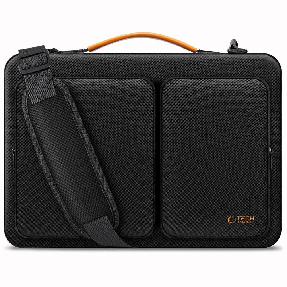 Tech-Protect Defender krepšys nešiojamajam kompiuteriui 13-14 - Juodas ir oranžinis -- Laptop Bags