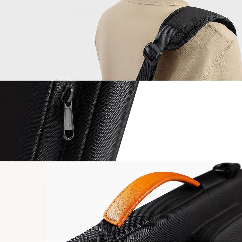 Tech-Protect Defender krepšys nešiojamajam kompiuteriui 13-14 - Juodas ir oranžinis -- Laptop Bags