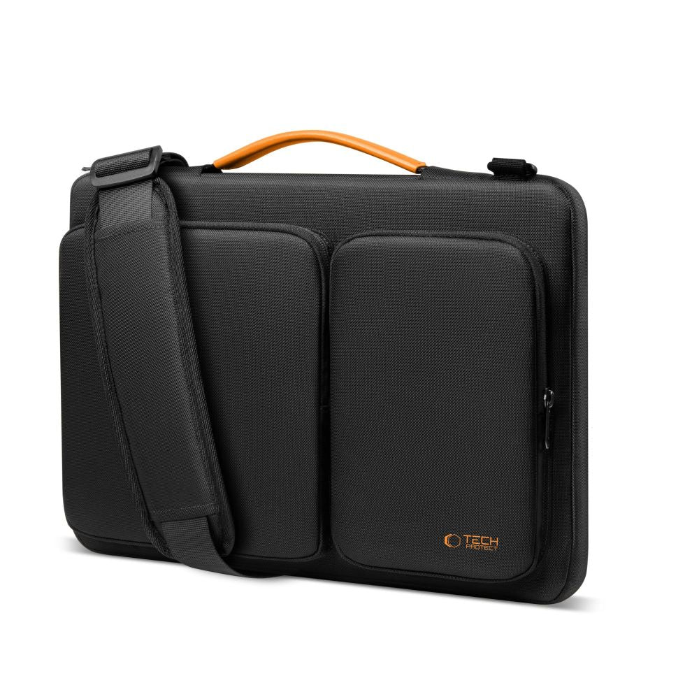 Tech-Protect Defender krepšys nešiojamajam kompiuteriui 13-14 - Juodas ir oranžinis -- Laptop Bags