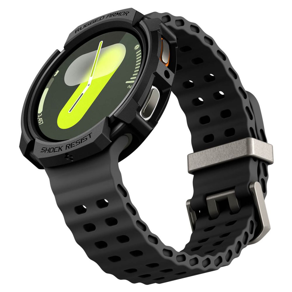 Spigen Rugged Armor dėklas Galaxy Watch 8 44 mm – juodas -- Samsung Galaxy Watch 8 44mm