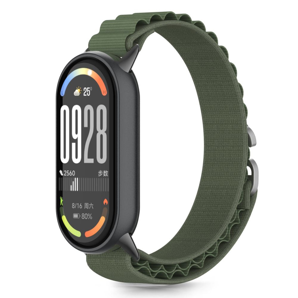 Tech-Protect Nylon Pro dirželis, skirtas Xiaomi Smart Band 8 / 9 / 10 / NFC - žalias -- Xiaomi Smart Band 8