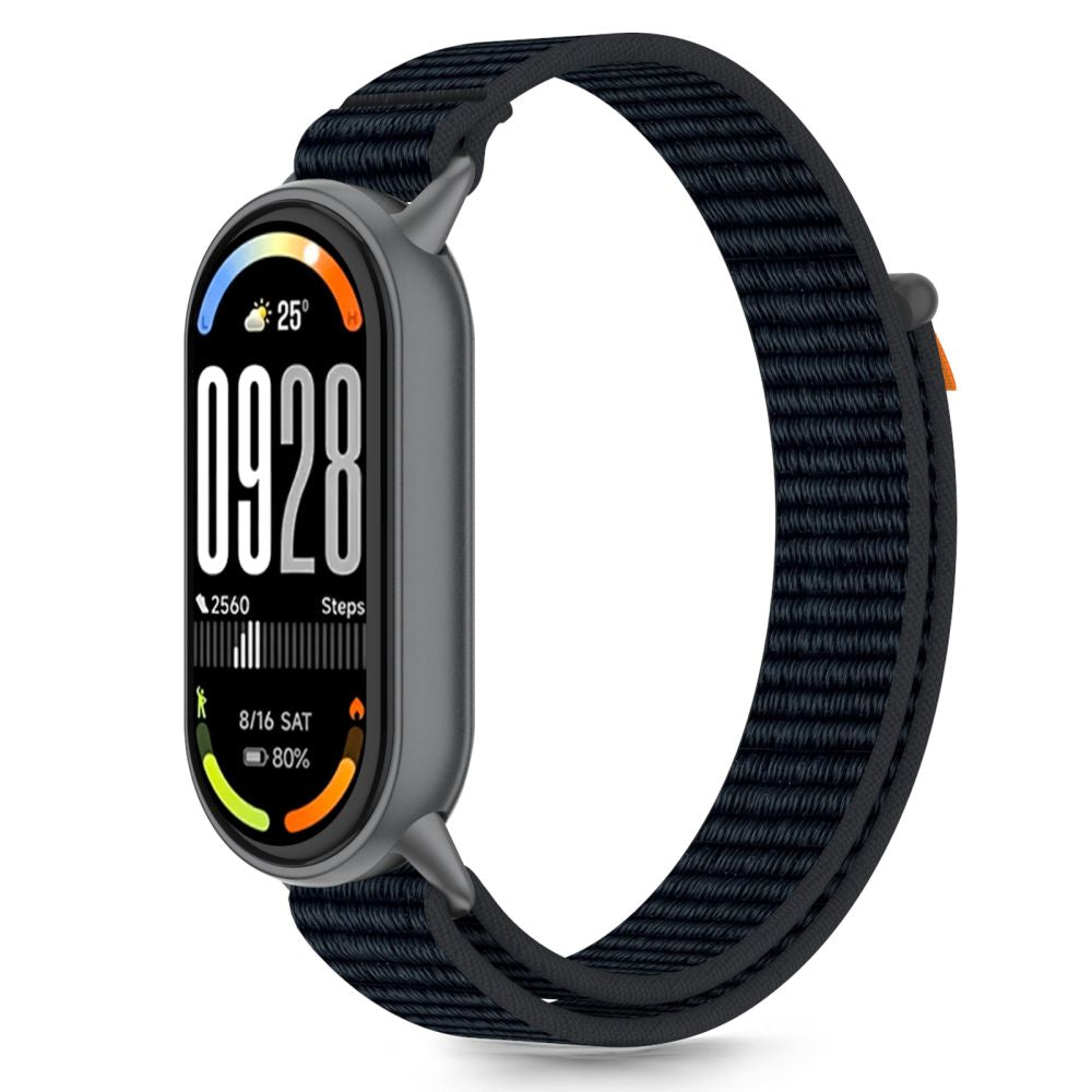 Tech-Protect Nylon Pro dirželis, skirtas Xiaomi Smart Band 8/9/10/NFC – juoda ir oranžinė -- Xiaomi Smart Band 8