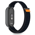 Tech-Protect Nylon Pro dirželis, skirtas Xiaomi Smart Band 8/9/10/NFC – juoda ir oranžinė -- Xiaomi Smart Band 8