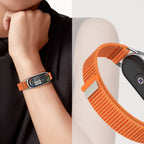 Tech-Protect Nylon Pro dirželis, skirtas Xiaomi Smart Band 8/9/10/NFC – juoda ir oranžinė -- Xiaomi Smart Band 8
