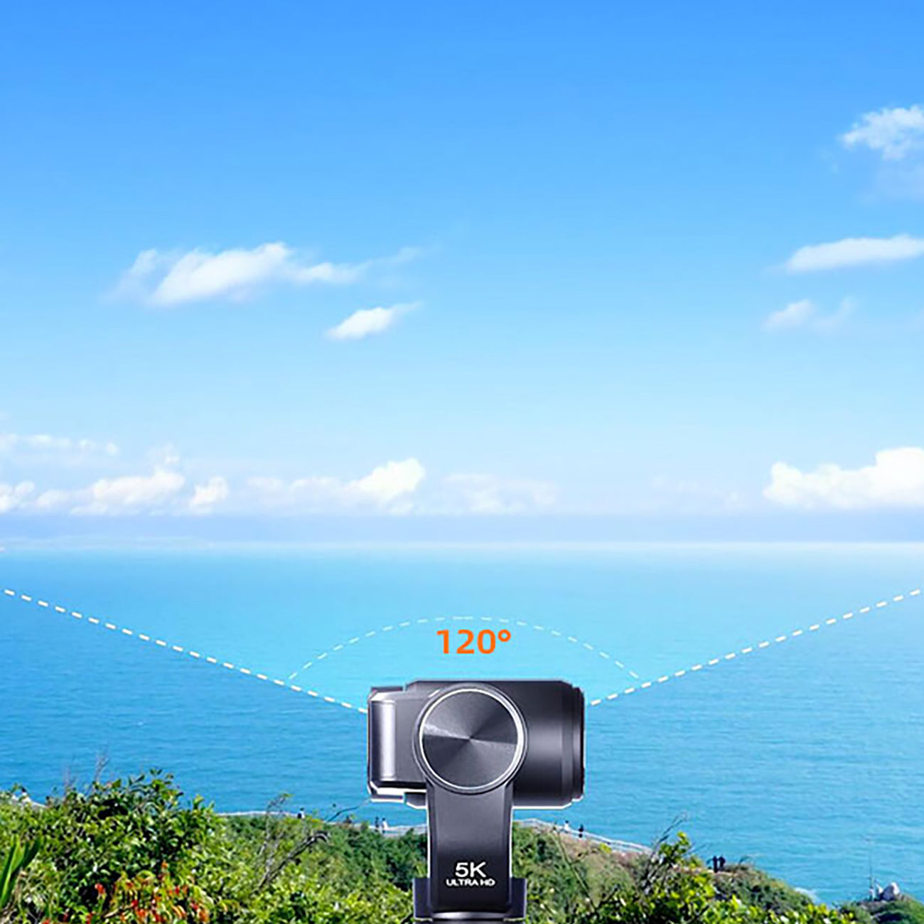 Ordro Pocket M5 3 ašies Gimbal kamera, 5K, vlogiams ir YouTube – juoda -- Cycling Accessories
