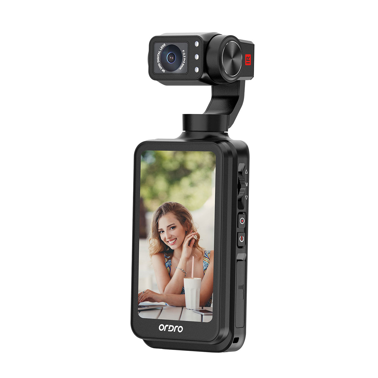 Ordro Pocket M5 3 ašies Gimbal kamera, 5K, vlogiams ir YouTube – juoda -- Cycling Accessories