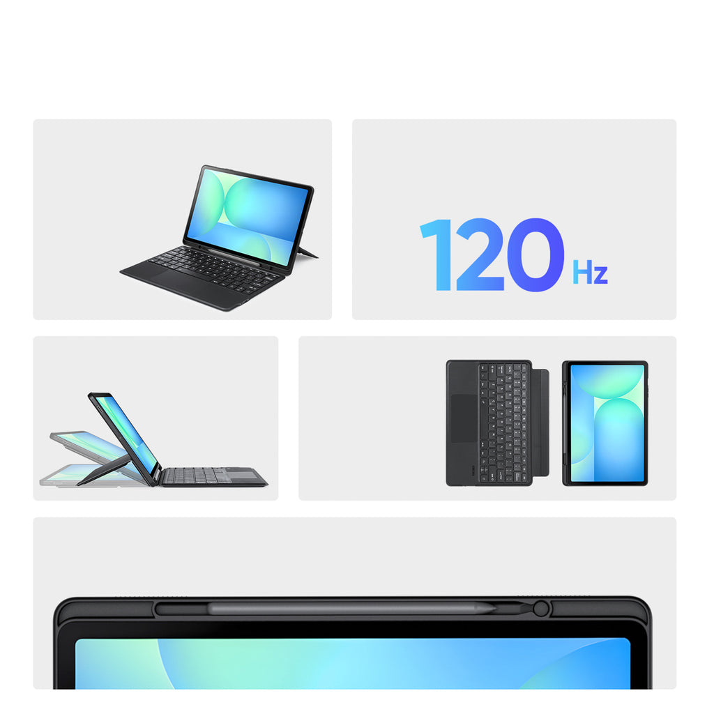Dux Ducis DK dėklas-klaviatūra Samsung Tab S10 FE+ – juodas