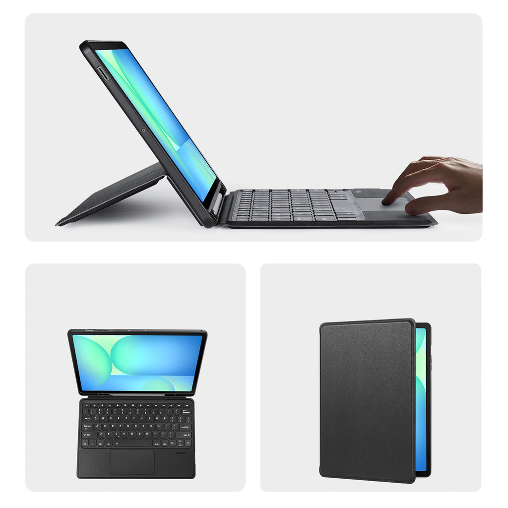 Dux Ducis DK dėklas-klaviatūra Samsung Tab S10 FE+ – juodas