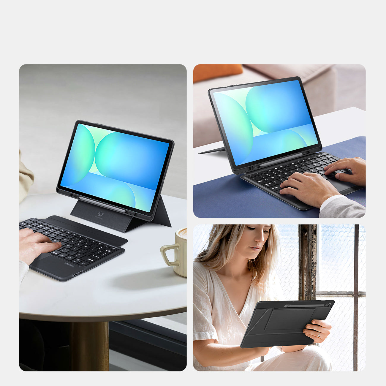 Dux Ducis DK dėklas-klaviatūra Samsung Tab S10 FE+ – juodas