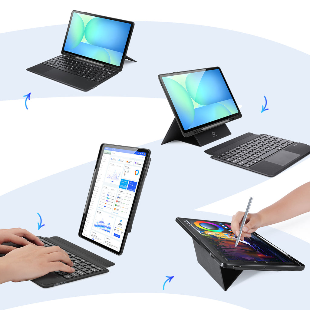 Dux Ducis DK dėklas-klaviatūra Samsung Tab S10 FE+ – juodas