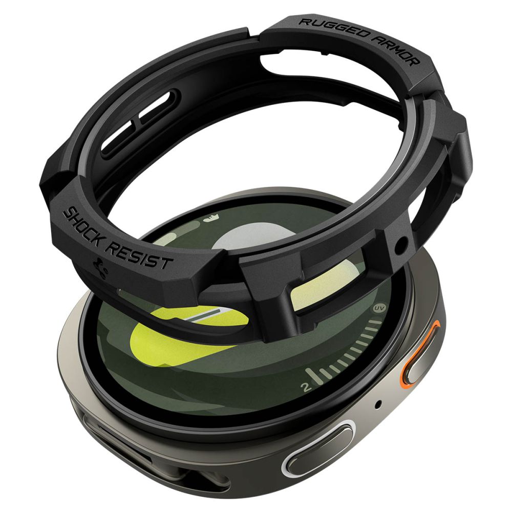 Spigen Rugged Armor dėklas Galaxy Watch 8 40 mm – juodas -- Samsung Galaxy Watch 8 40mm