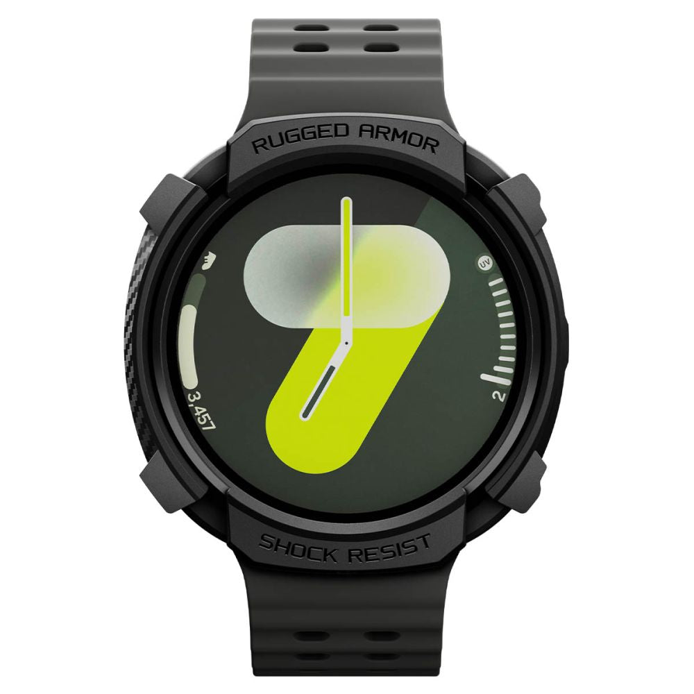 Spigen Rugged Armor dėklas Galaxy Watch 8 40 mm – juodas -- Samsung Galaxy Watch 8 40mm