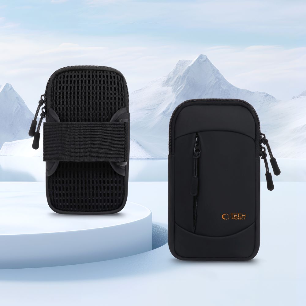 Tech-Protect M6 Universal Sport Armband - juoda ir oranžinė -- Cycling Accessories