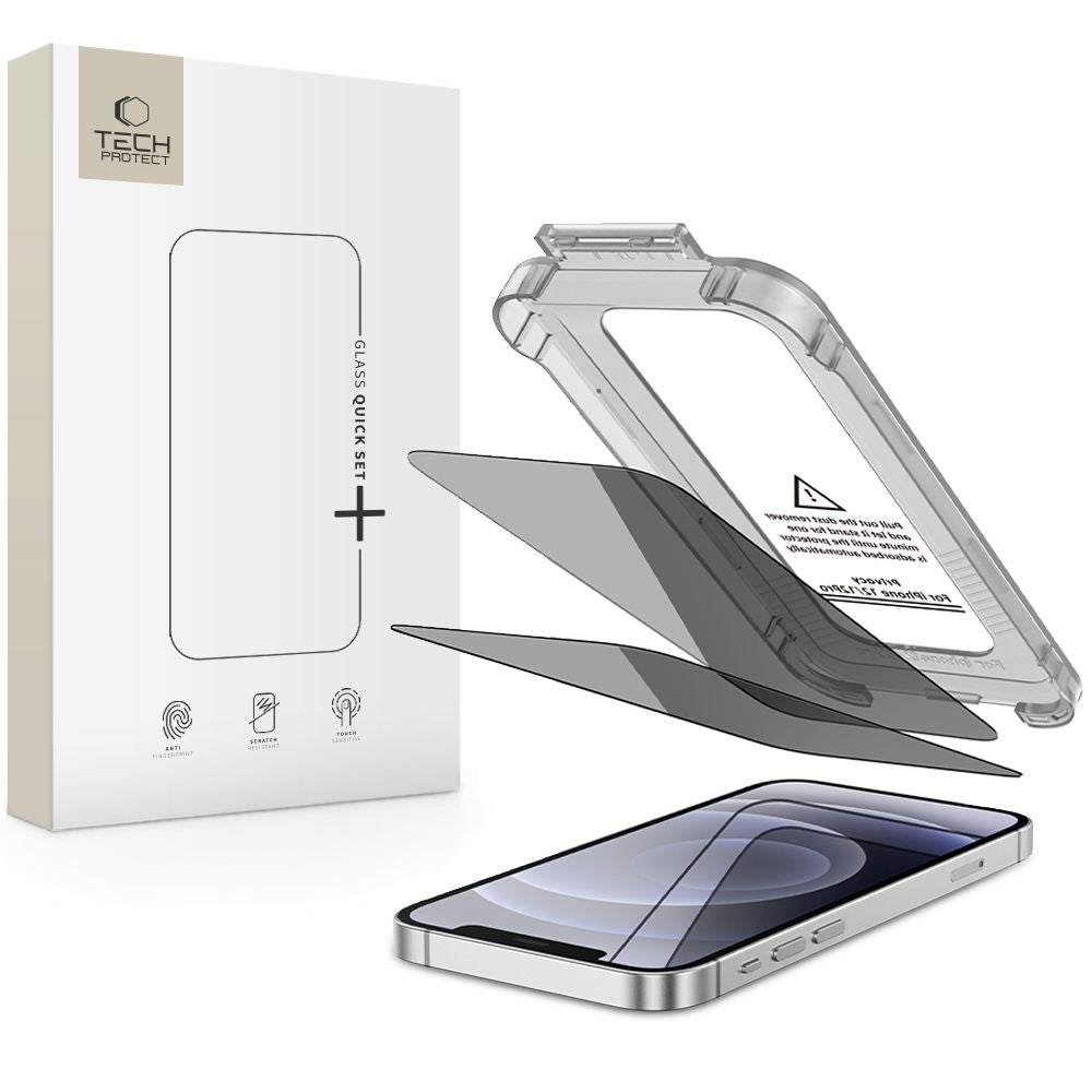 Tech-Protect Spy+ privatumo stiklas iPhone 12/12 Pro (2 vnt.) -- iPhone 12