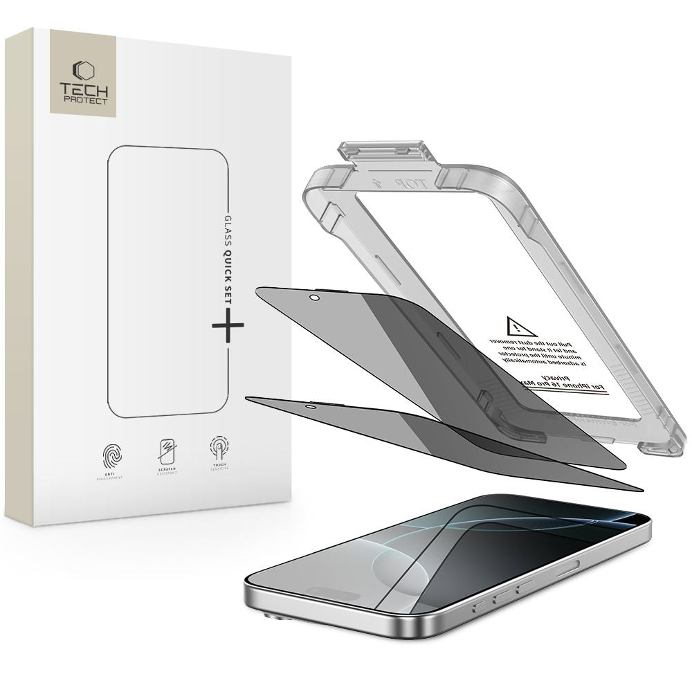 Tech-Protect Spy+ privatumo stiklas iPhone 16 Pro Max (2 vnt.) -- iPhone 16 Pro Max
