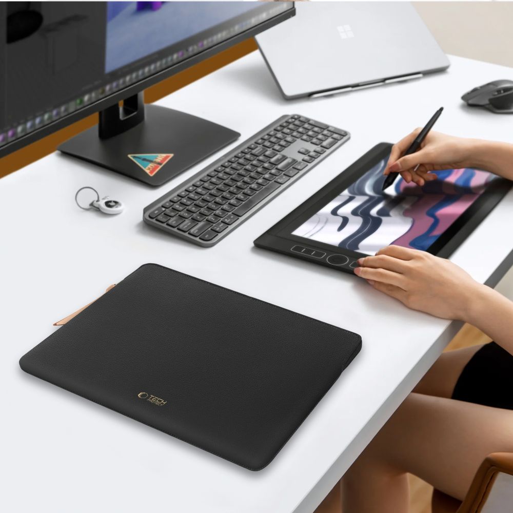 Tech-Protect Fleece nešiojamojo kompiuterio dėklas 15-16 - Juodas -- Laptop Bags