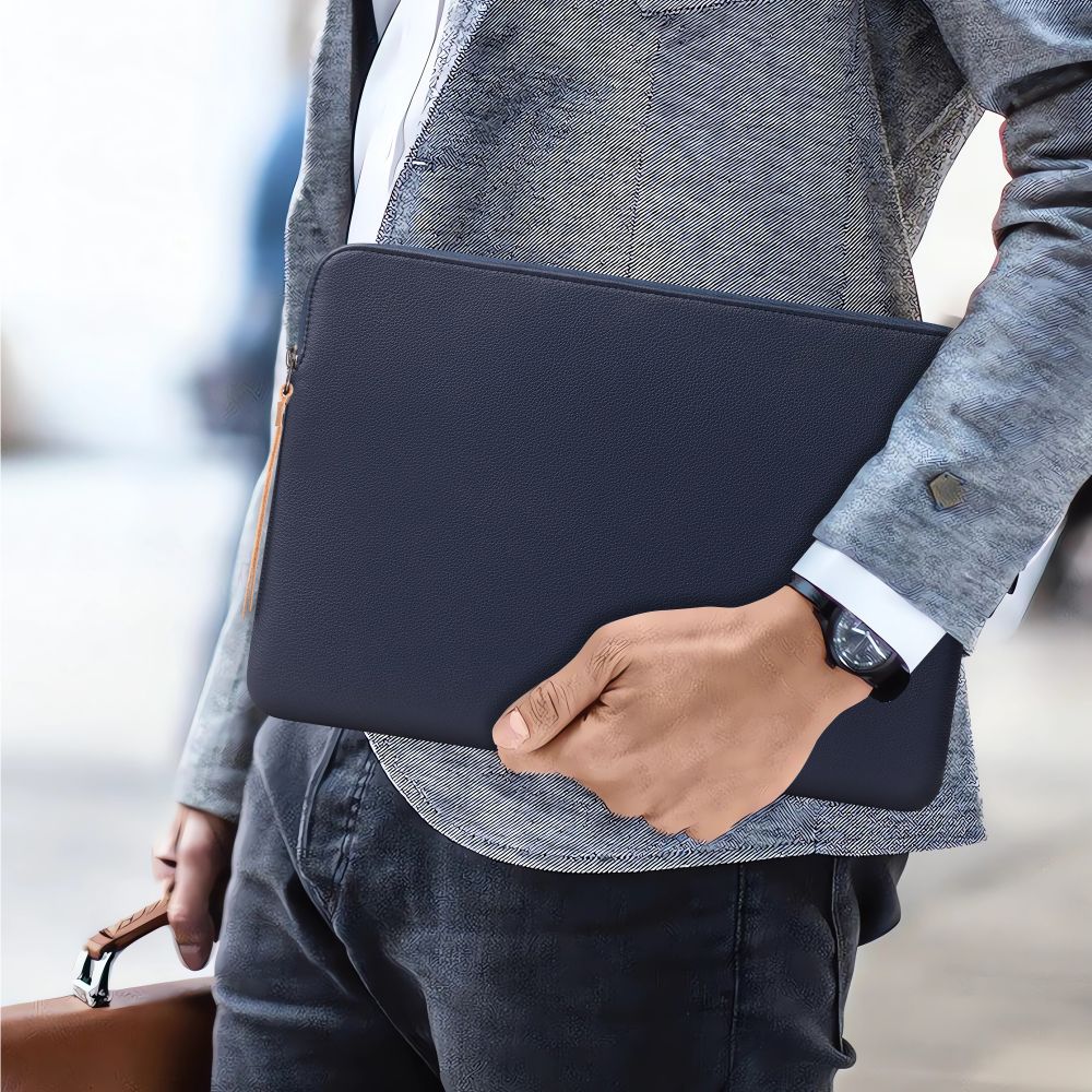 Tech-Protect Fleece Nešiojamojo Kompiuterio Dėklas 15-16 - Tamsiai Mėlynas -- Laptop Bags
