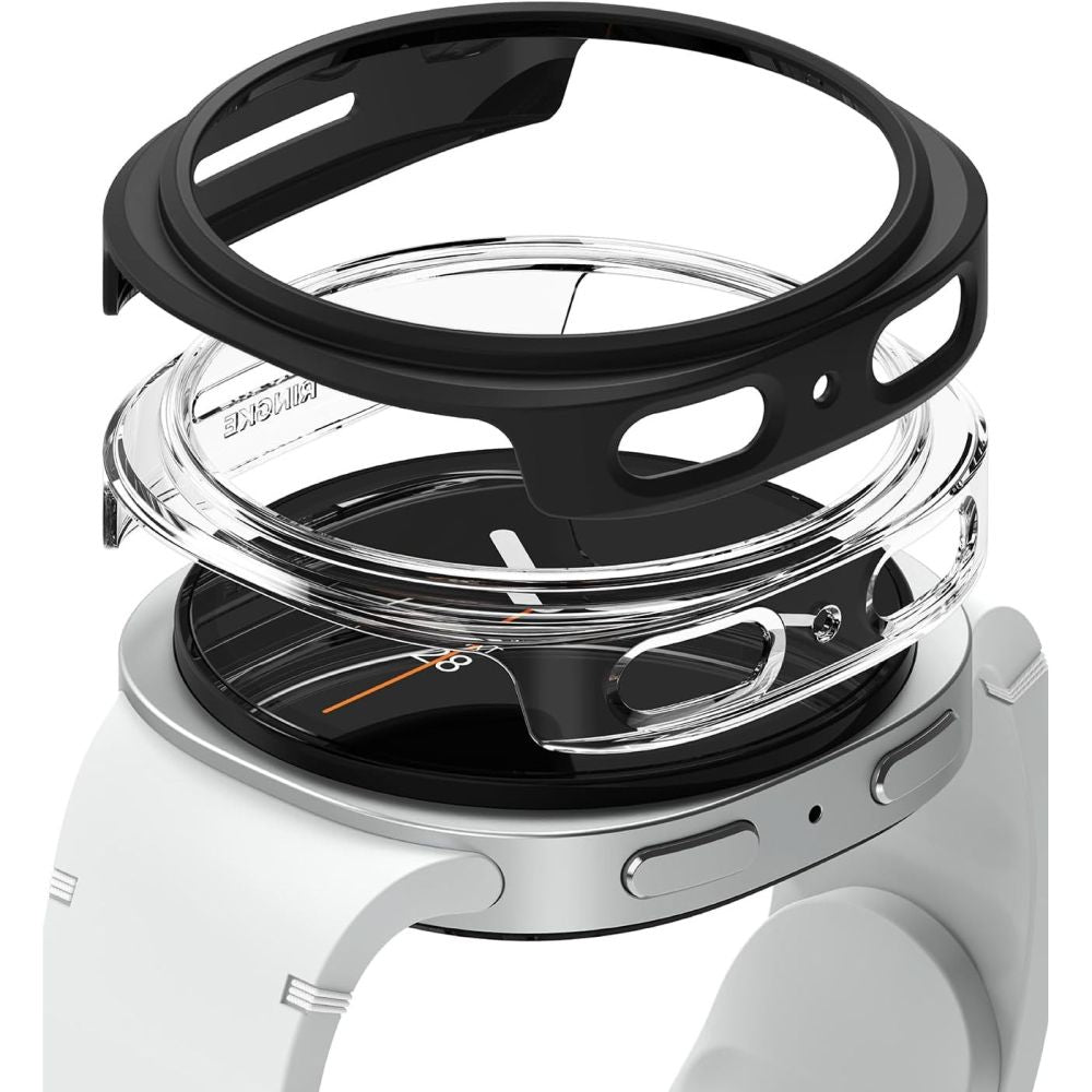 Ringke Slim 2-pack dėklas skirtas Samsung Galaxy Watch 8 40mm - skaidri-matinė juoda -- Samsung Galaxy Watch 8