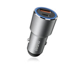 Dudao USB / USB automobilinis įkroviklis Type C Power Delivery Quick Charge 22.5 W pilkas (R4PQ)
