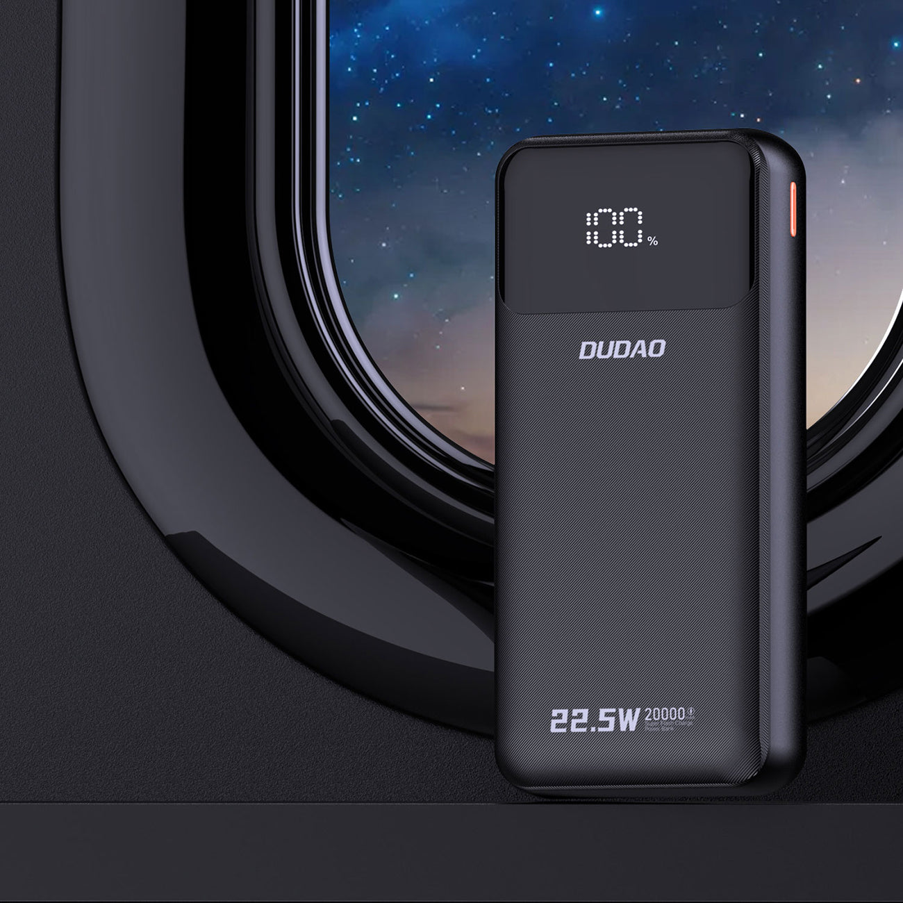Dudao Išorinė baterija K15Pro 20000mAh 22.5W PD USB-C / USB-A / integruoti Lightning ir USB-C laidai - juodas