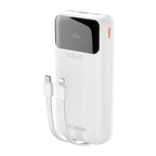 Dudao Išorinė baterija K15Pro 20000mAh 22.5W PD USB-C / USB-A / integruoti Lightning ir USB-C laidai - baltas