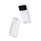 Dudao Išorinė baterija K15Pro 20000mAh 22.5W PD USB-C / USB-A / integruoti Lightning ir USB-C laidai - baltas