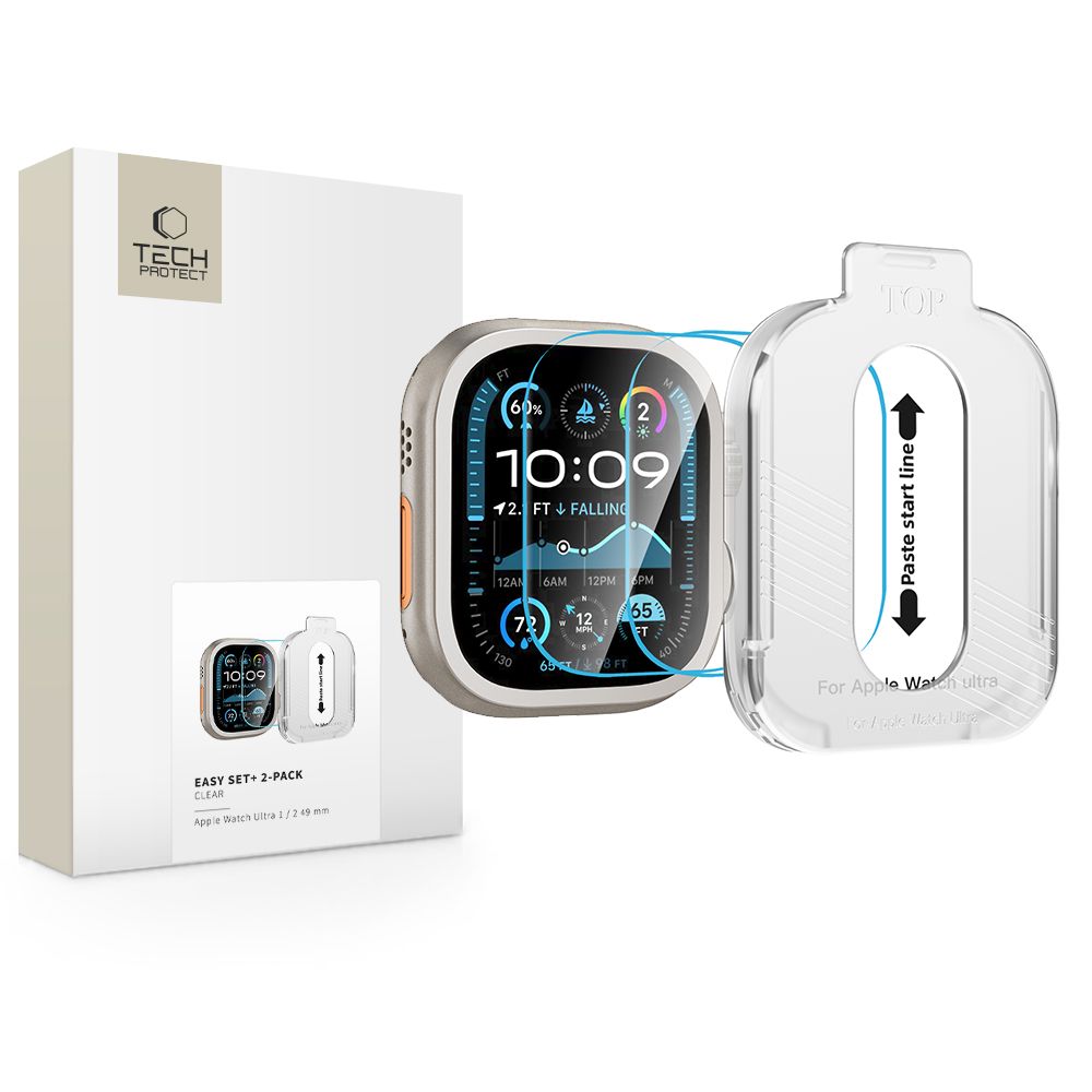 Tech-Protect grūdintas stiklas Apple Watch Ultra 49 mm (2 vnt.) -- Apple Watch Ultra (49mm)