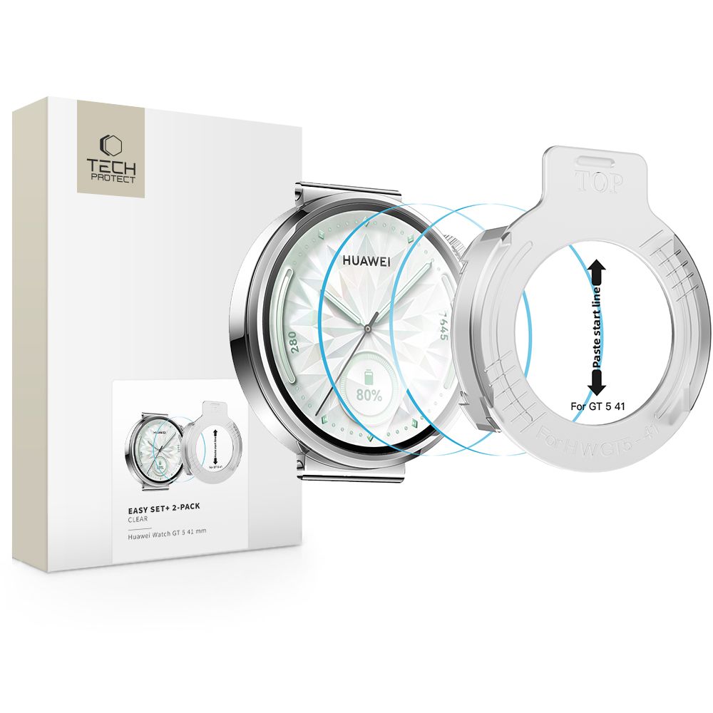Tech-Protect Easy Set+ stiklas Huawei Watch GT 5 41 mm, 2 vnt. -- Huawei Watch GT 5 (41mm)