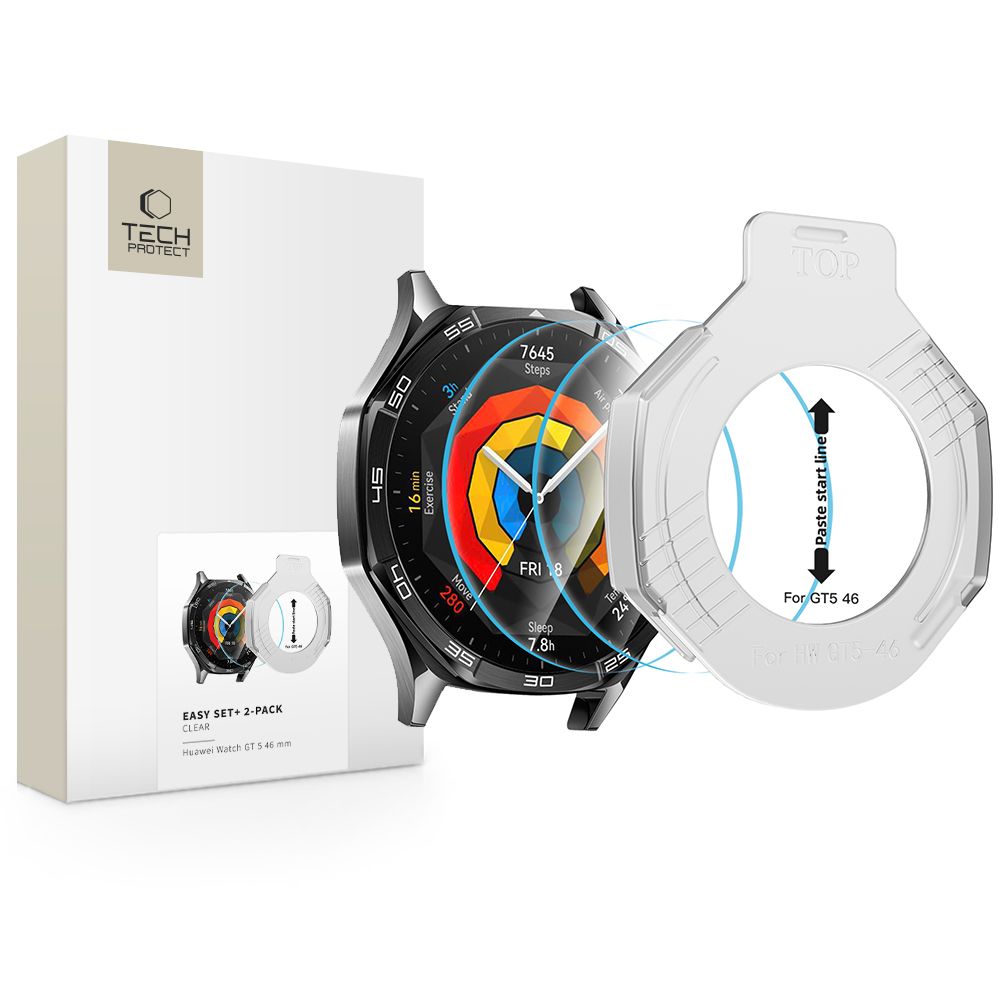 Tech-Protect Easy Set+ stiklas Huawei Watch GT 5 46 mm (2 vnt.) -- Huawei Watch GT 5 (46mm)