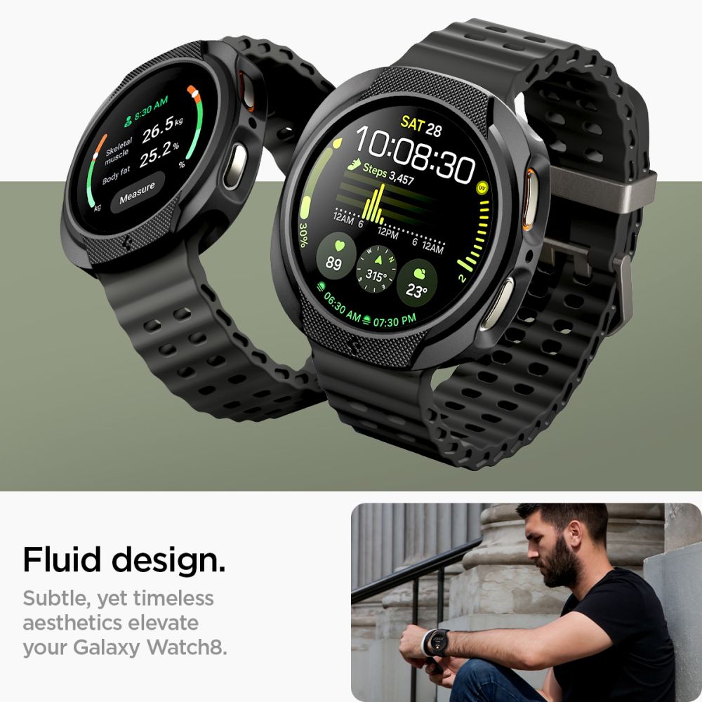 Spigen Liquid Air dėklas Galaxy Watch 8 40mm – juodas -- Samsung Galaxy Watch 8 40mm