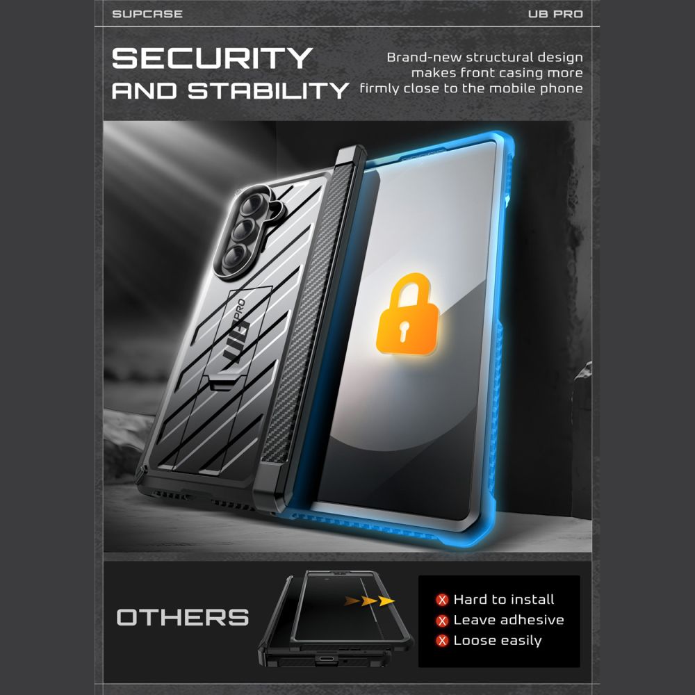 Supcase Unicorn Beetle Pro dėklas Galaxy Z Fold 7 – juodas
