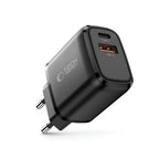Tech-Protect NCA20 PD 20W / QC3.0 USB-A / USB-C sieninis įkroviklis - juodas -- Cell phone chargers