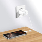 Tech-Protect NCA20 PD 20W QC3.0 USB-A / USB-C sieninis įkroviklis - baltas -- Cell phone chargers