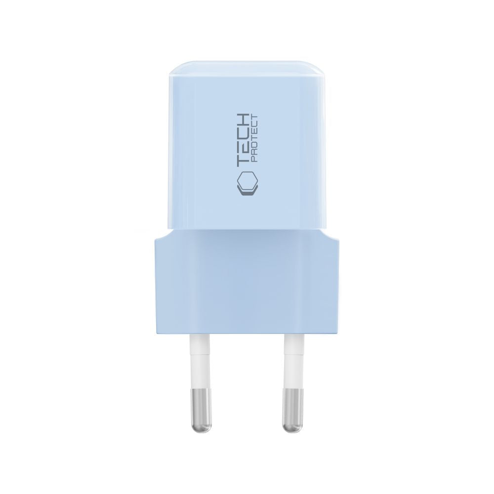 Tech-Protect NCM25 USB-C PD 25W sieninis įkroviklis - mėlynas -- Cell phone chargers