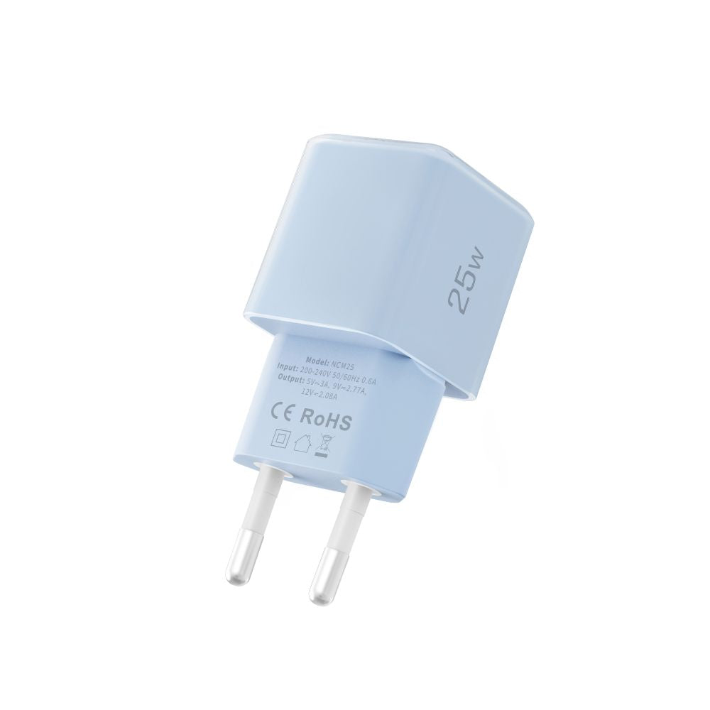 Tech-Protect NCM25 USB-C PD 25W sieninis įkroviklis - mėlynas -- Cell phone chargers