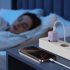 Tech-Protect NCM25 USB-C PD 25W sieninis įkroviklis - violetinis -- Cell phone chargers