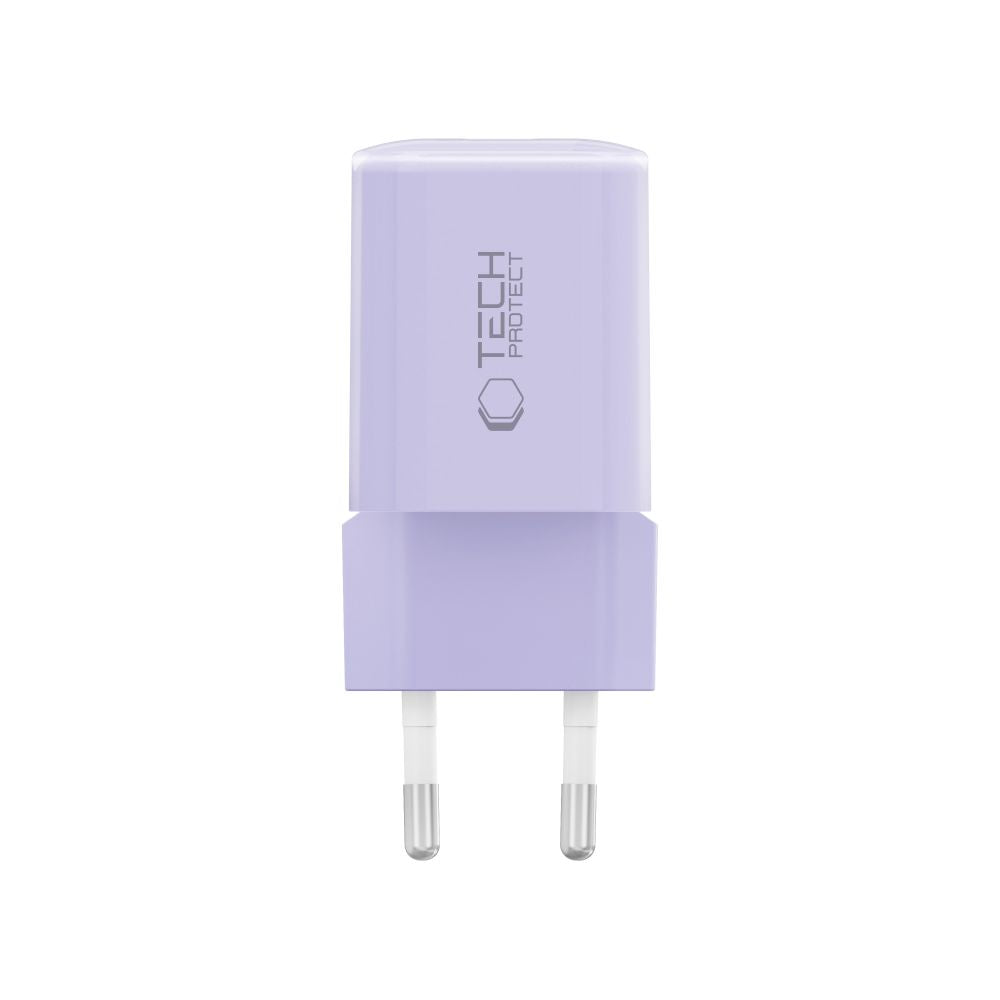 Tech-Protect NCM33 PD 33W QC3.0 USB-C / USB-C sieninis įkroviklis - violetinis -- Cell phone chargers